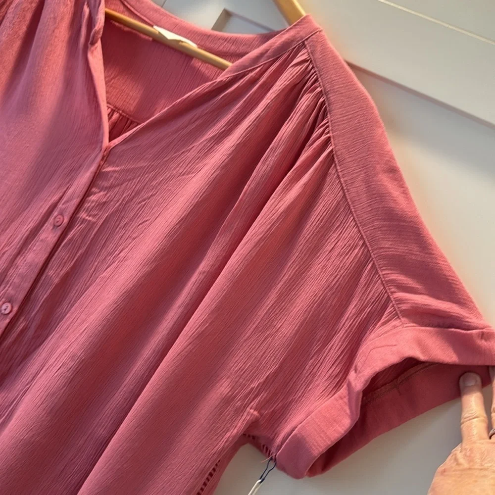 Caslon Oversized Rayon Blouse Blush Size large NWT - Picture 4 of 10